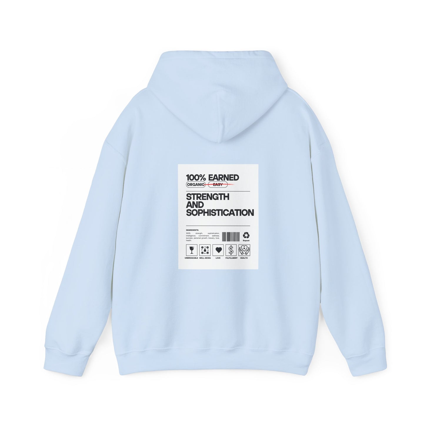 Strength and Sophistication "Nutrition Label" Hooded Sweatshirt